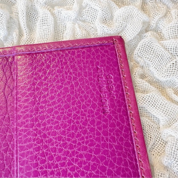 Vintage Celine Bifold Long Wallet Leather Purple Gold Italy Auth from JAPAN 0079 - Picture 10 of 12